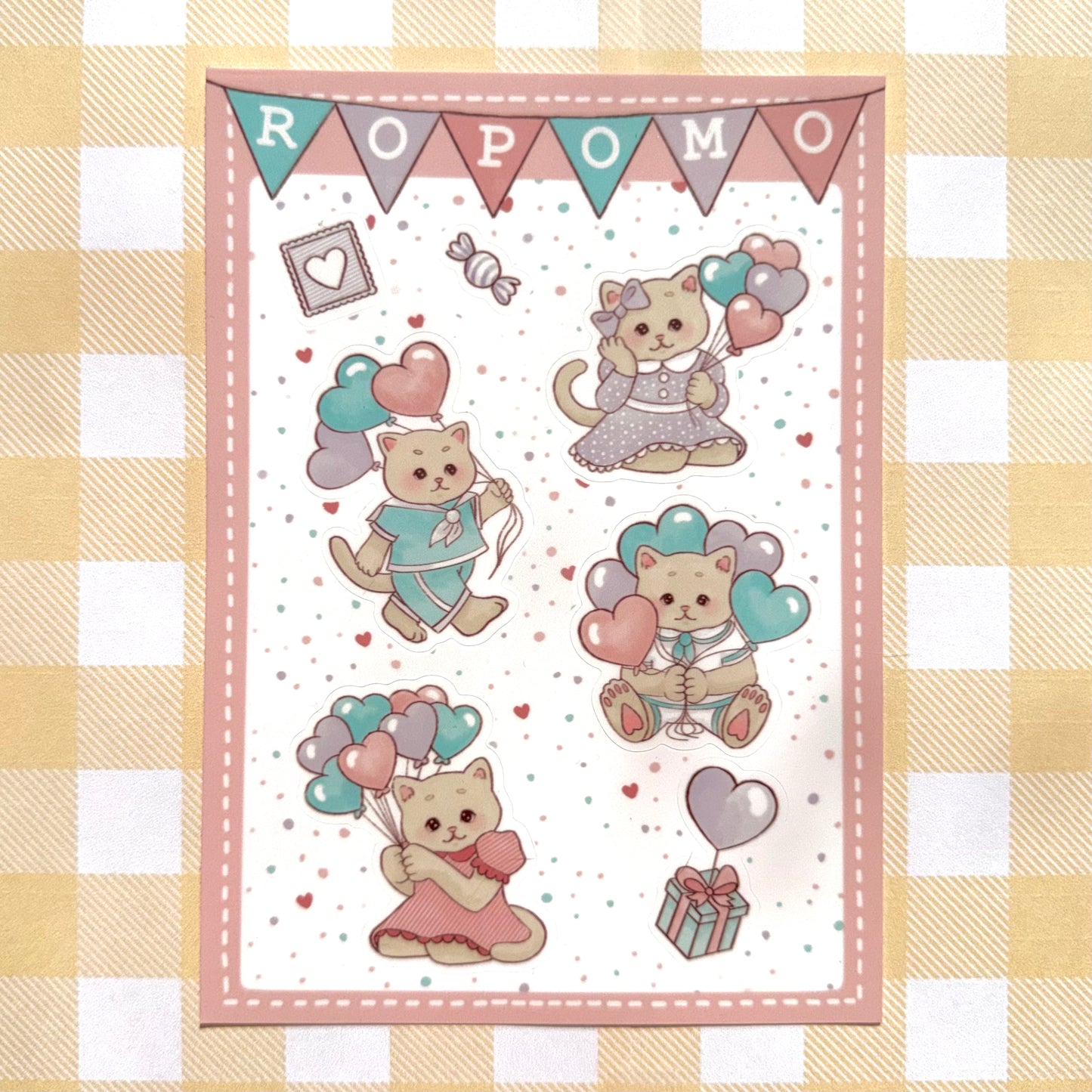 Balloon Kitties Sticker Sheet